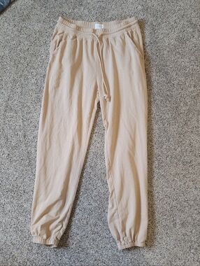 Lou & Grey Womens Tan Jogger Sweat Pants Size Small